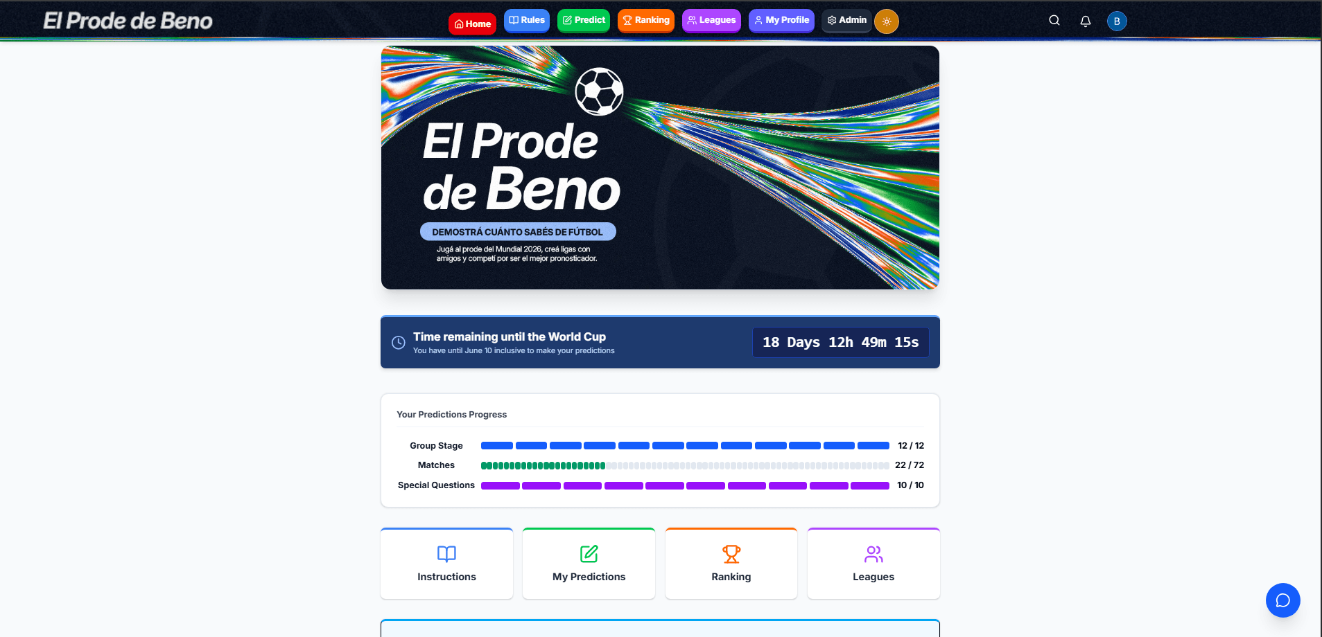Dashboard en inglés — soporte multi-idioma