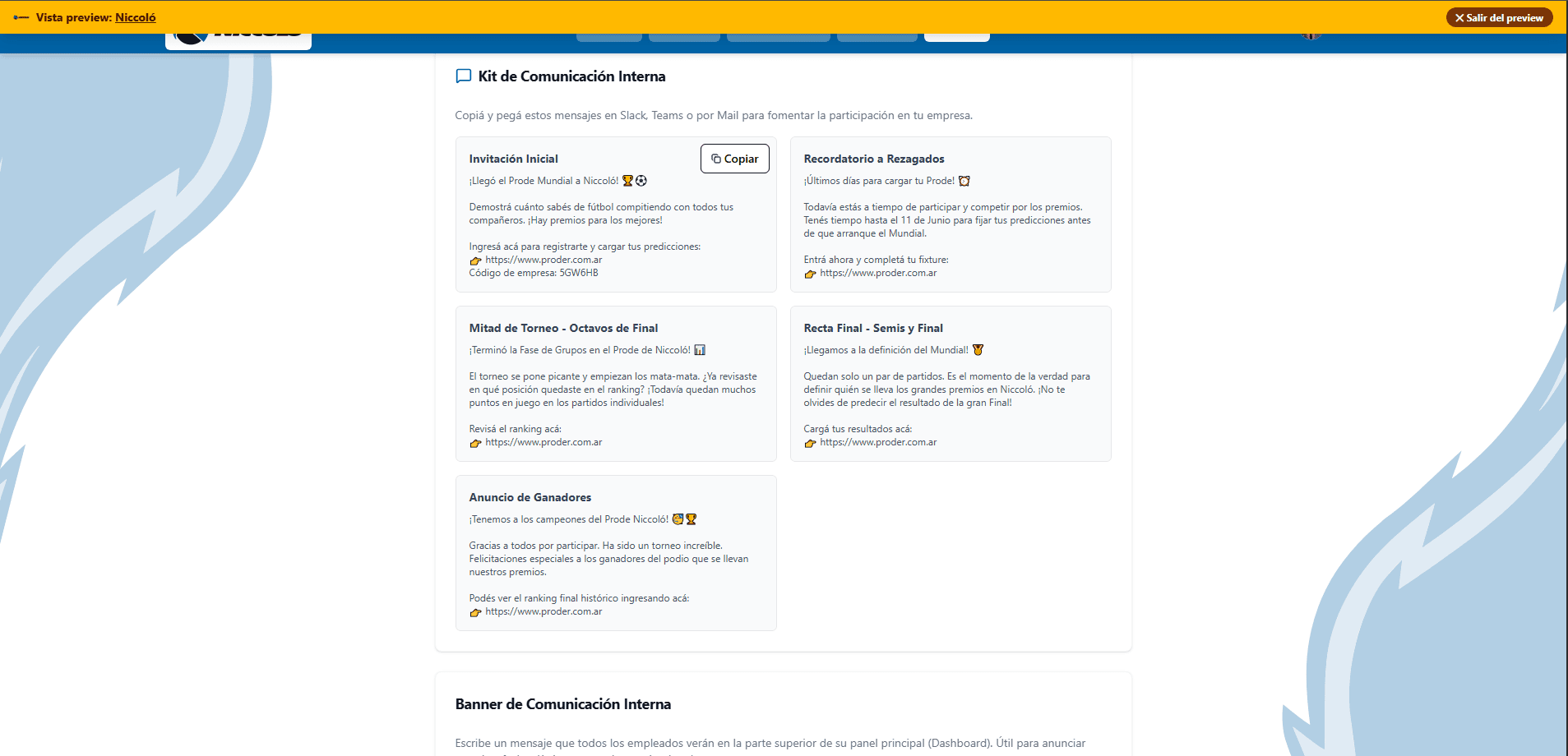 Panel RRHH — kit de comunicación interna para Slack, Teams o Mail